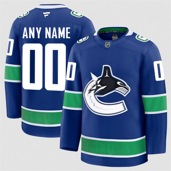 Men's Vancouver Canucks Active Player Custom Blue 2024-25 Home Stitched Hockey Jersey